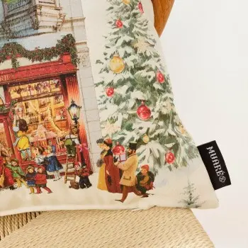Cushion cover Muaré Christmas City 50 x 50 cm 2