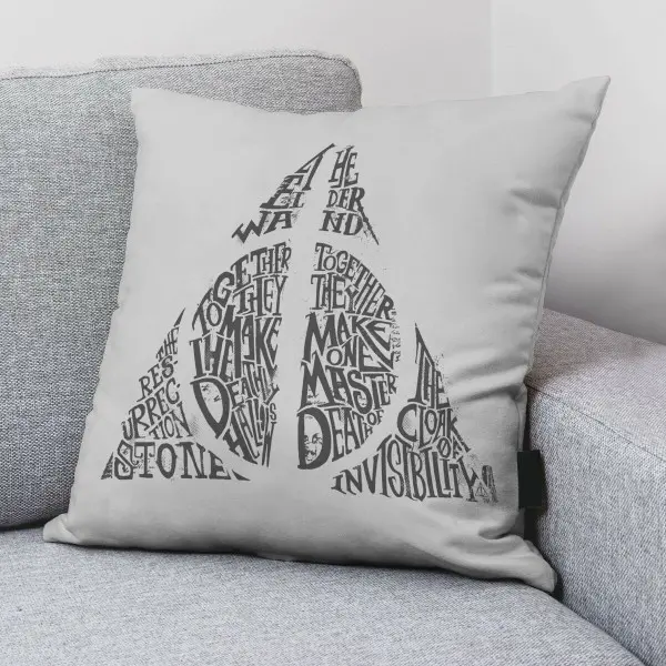 Cushion cover Harry Potter Dealthy Hallows Grey 50 x 50 cm