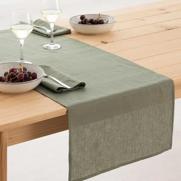 Table Runner Muaré Military green 45 x 140 cm