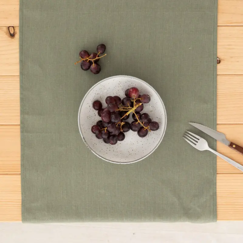 Table Runner Muaré Military green 45 x 140 cm