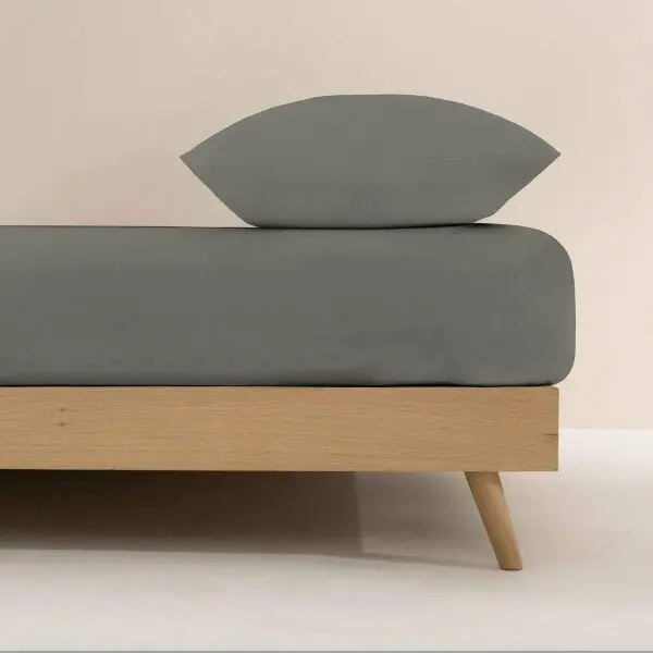 Fitted bottom sheet Ripshop Liso Anthracite Dark grey 180 x 200 cm