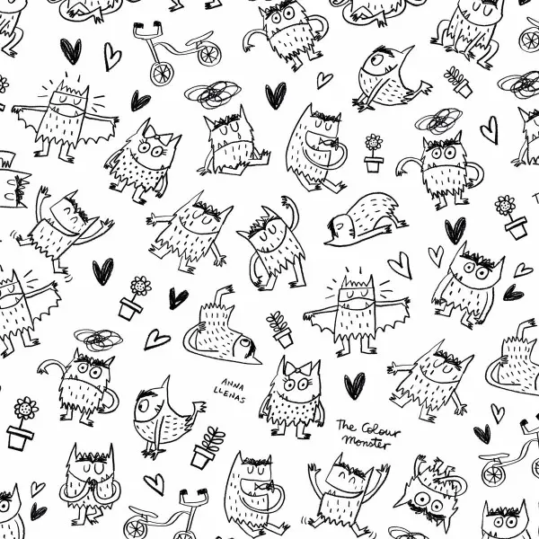 Fitted bottom sheet Ripshop Monstre black 60x120cm