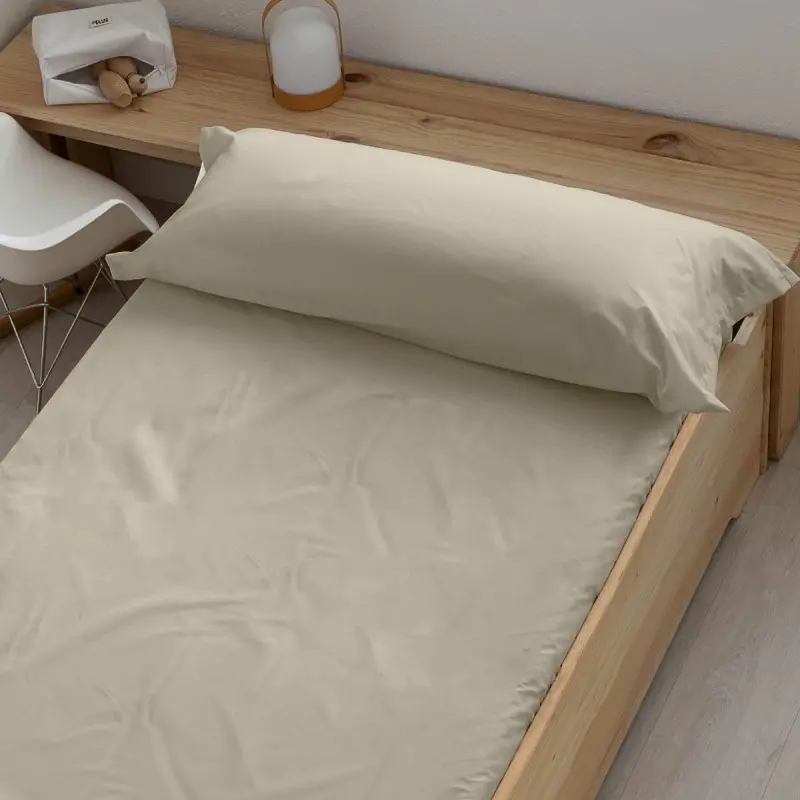 Fitted bottom sheet Ripshop Liso Brown 140 x 200 cm