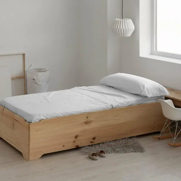 Fitted bottom sheet Ripshop Liso White 140 x 200 cm