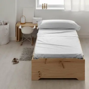 Fitted bottom sheet Ripshop Liso White 160 x 200 cm 2