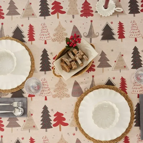 Stain-proof resined tablecloth Muaré Laponia 140 x 140 cm
