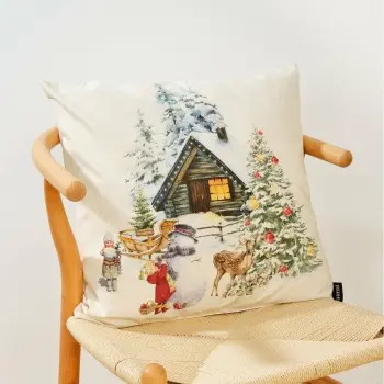 Cushion cover Muaré Christmas Landscape 50 x 50 cm