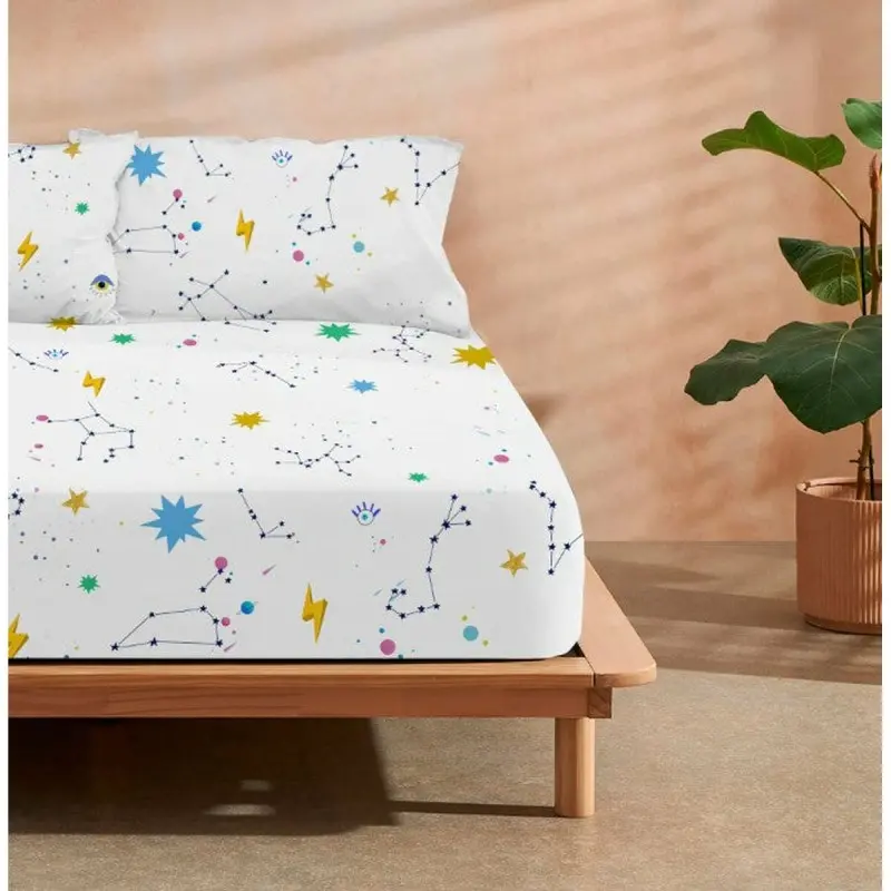 Fitted bottom sheet Ripshop Cosmos Multicolour 160 x 200 cm