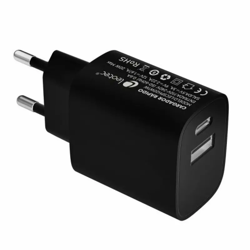 Wall Charger LEOTEC LECSPH20W2K 20 W Black