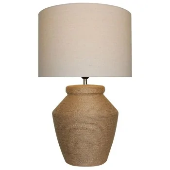 Desk lamp DKD Home Decor Brown Beige Rope Dolomite 25 W...