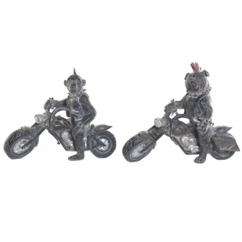 Decorative Figure Home ESPRIT Dark grey Biker 24 x 15 x...