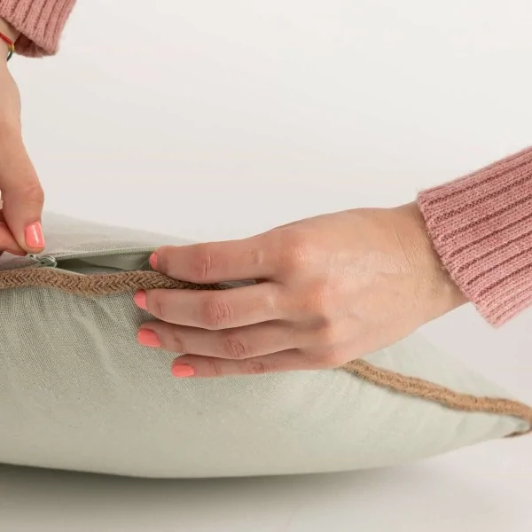 Cushion with Filling Decolores Piping Jute 30 x 10 x 50 cm 30 x 50 x 10 cm