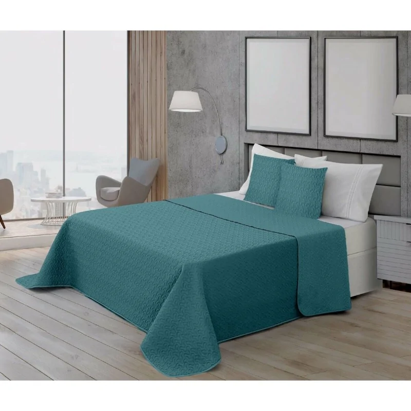 Bedspread (quilt) Ripshop Liso Petroleum green 235 x 3 x 270 cm