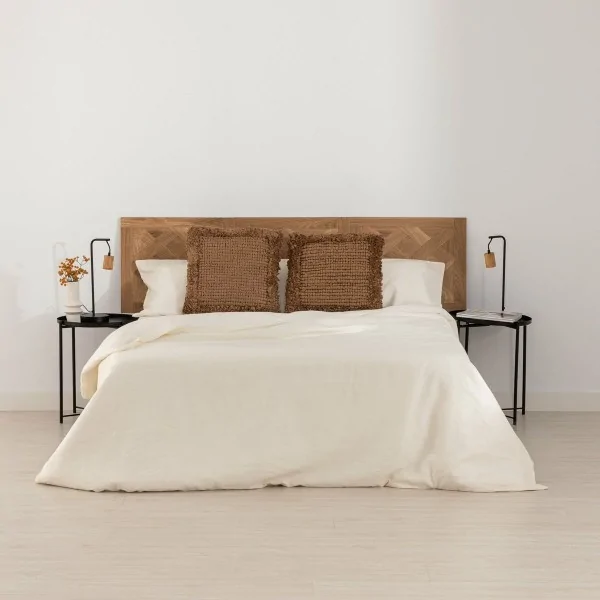 Cushion with Filling Decolores Chindi Paper Beige 45 x 10 x 45 cm