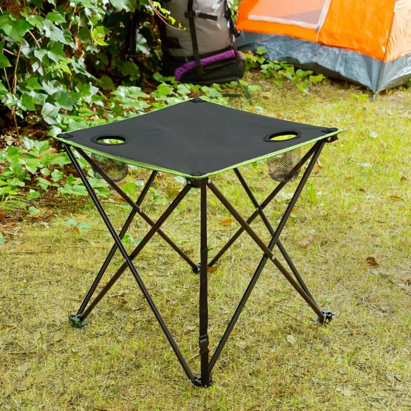 Folding Textile Camping Table with Cover...