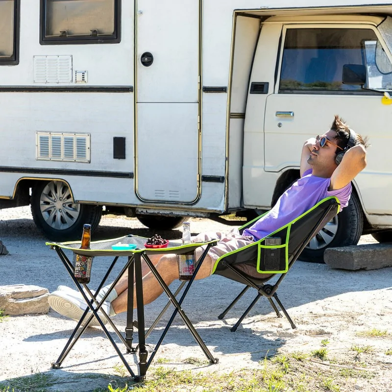Folding Textile Camping Table with Cover...