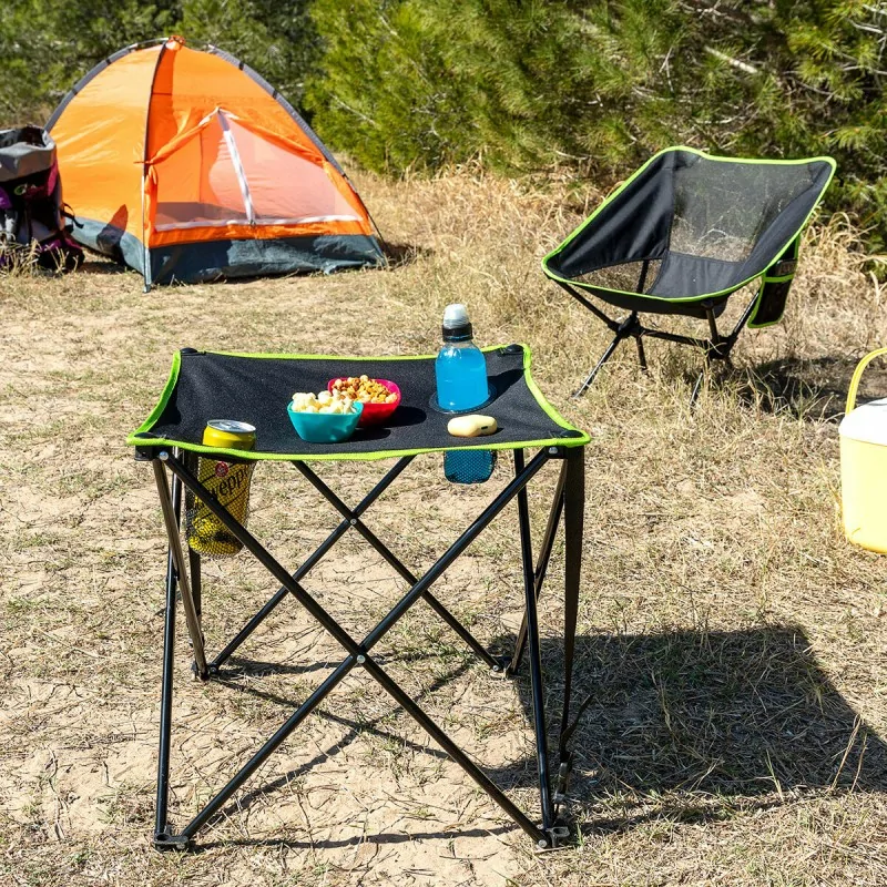 Folding Textile Camping Table with Cover...