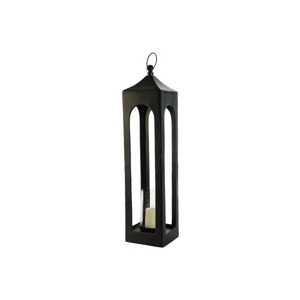 Lantern DKD Home Decor Black Aluminium Crystal 21 x 21 x 91 cm