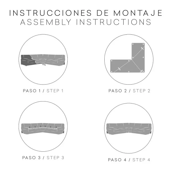 Sofa Cover Eysa JAZ Dark grey 110 x 120 x 600 cm