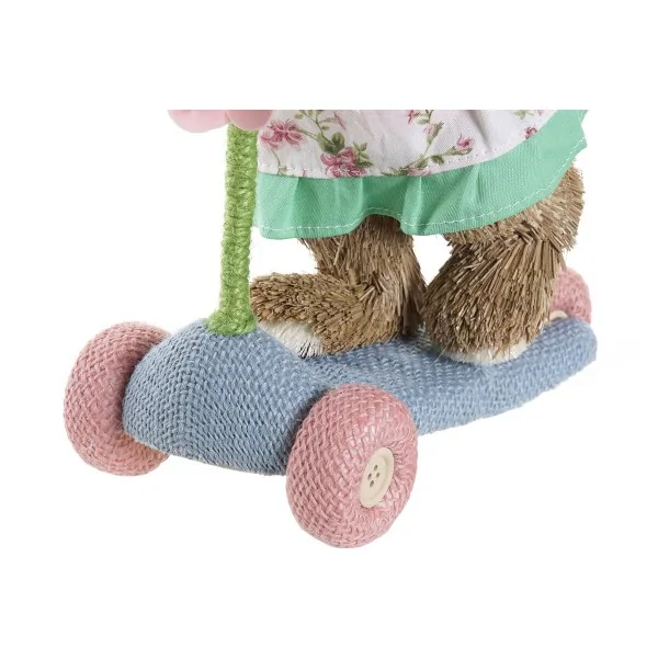 Decorative Figure DKD Home Decor 22 x 13 x 34 cm Blue Pink Brown Rabbit Green (2 Units)