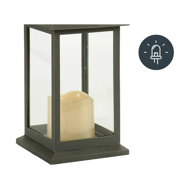 LED Lantern White Black Crystal Plastic 13,5 x...