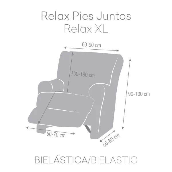 Armchair slipcovers Eysa BRONX Blue 80 x 100 x 90 cm