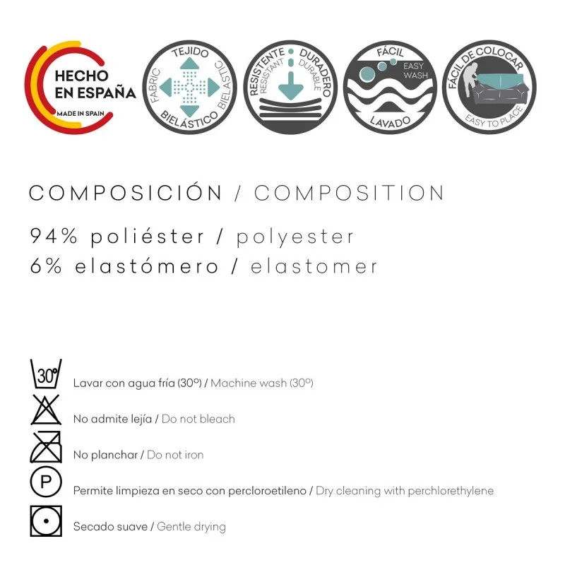 Armchair slipcovers Eysa BRONX Grey 80 x 100 x...