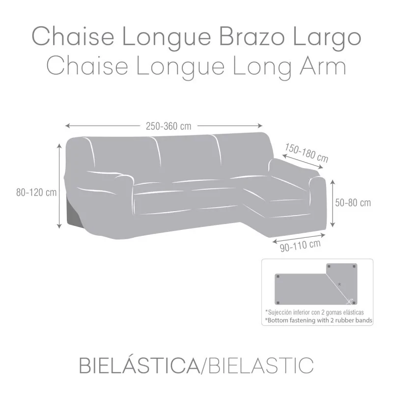 Right long arm chaise longue cover Eysa JAZ...