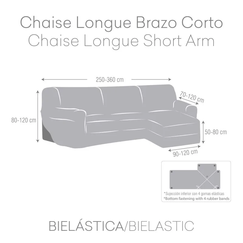 Right short arm chaise longue cover Eysa JAZ...