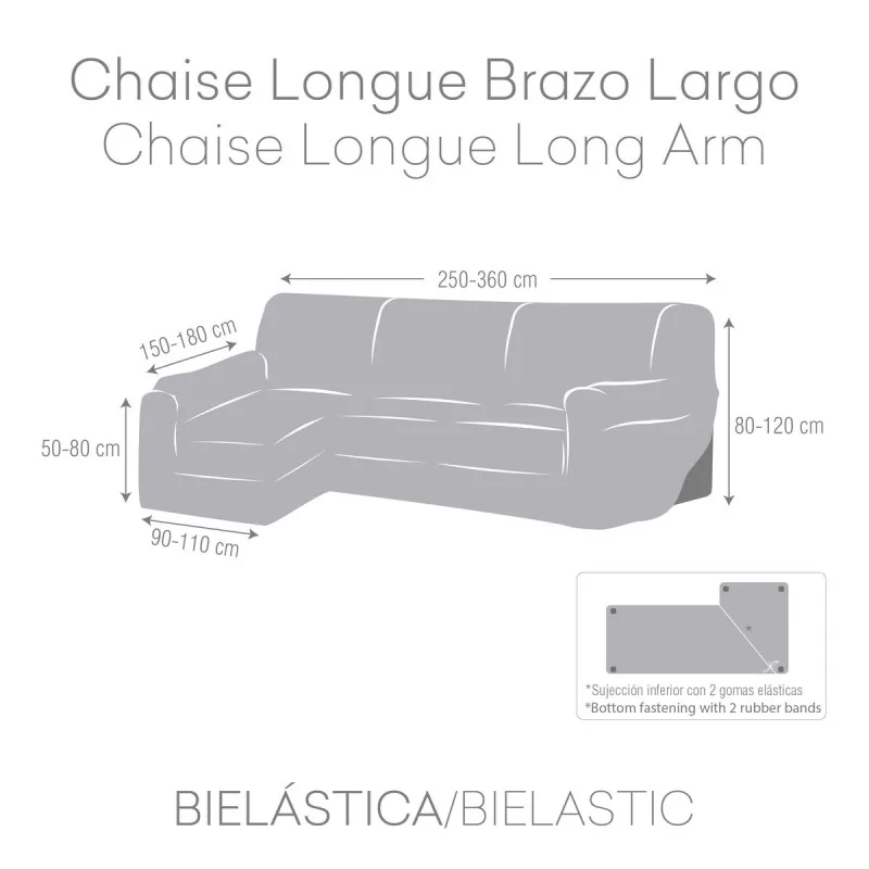 Left long arm chaise longue cover Eysa JAZ...