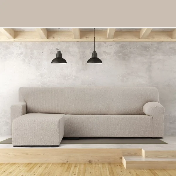 Right short arm chaise longue cover Eysa JAZ Beige 120 x 120 x 360 cm