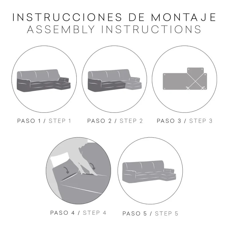 Right short arm chaise longue cover Eysa JAZ...