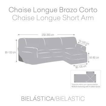 Right short arm chaise longue cover Eysa JAZ Dark Red 120... 2