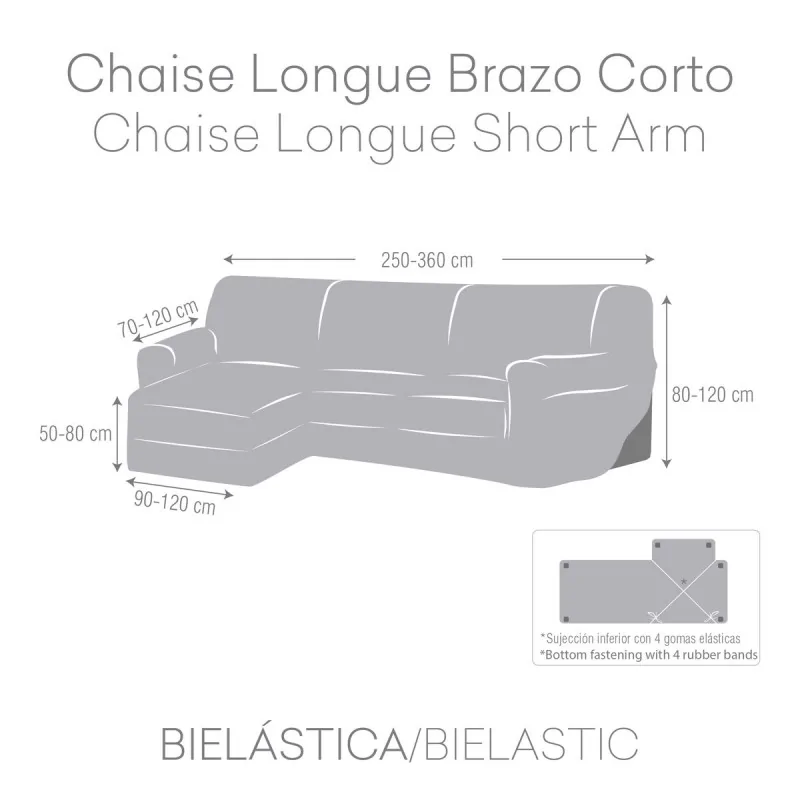 Right short arm chaise longue cover Eysa JAZ...