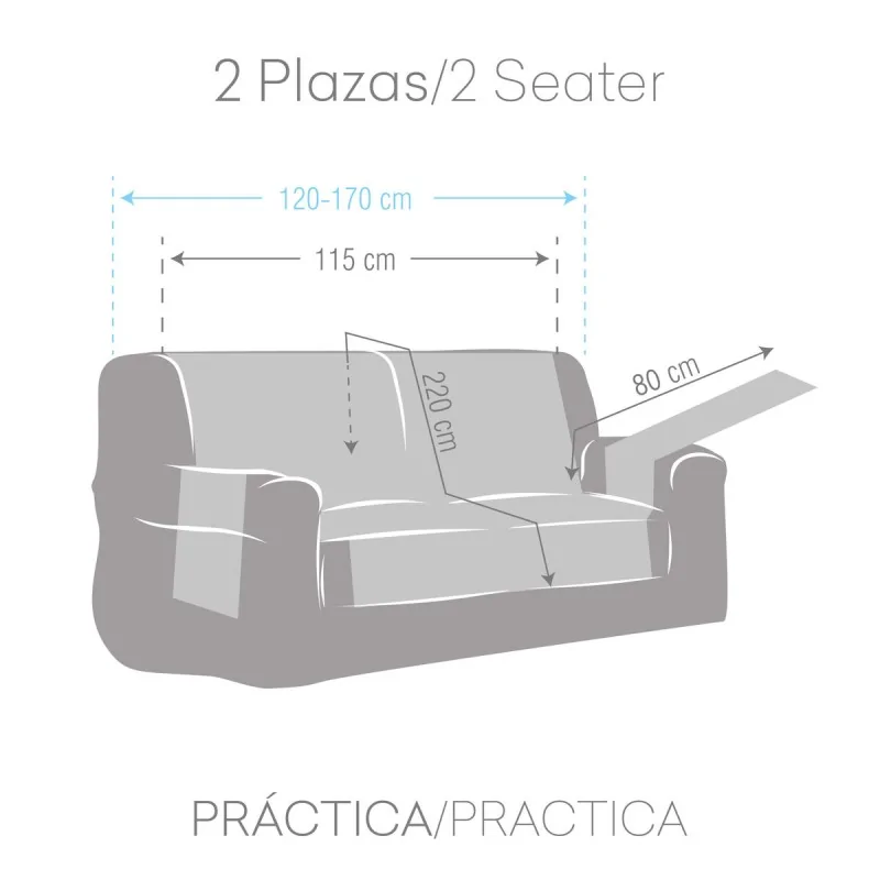 Sofa Cover Eysa VALERIA Dark grey 100 x 110 x...