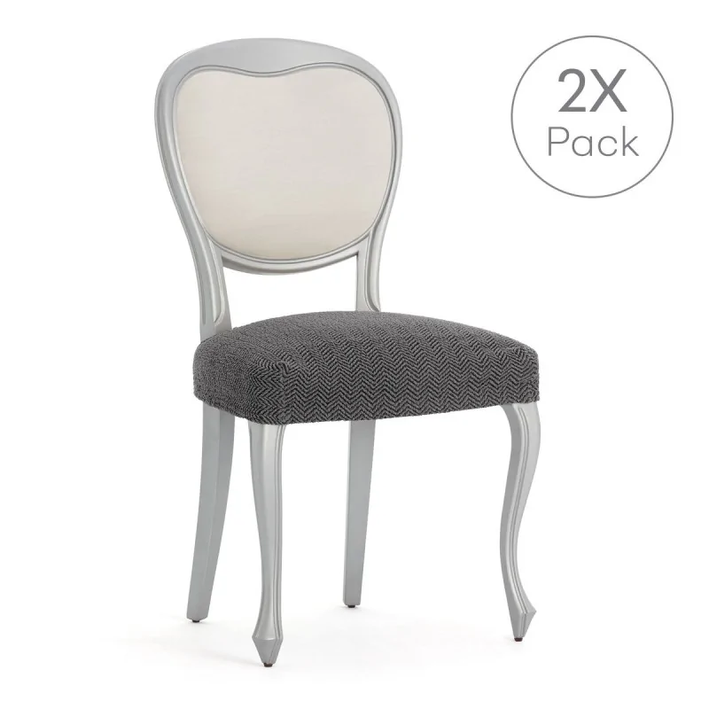 Chair Cover Eysa JAZ Dark grey 50 x 5 x 50 cm 2...