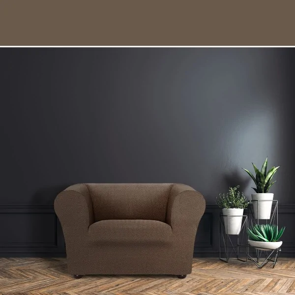 Armchair slipcovers Eysa JAZ Brown 110 x 100 x 130 cm