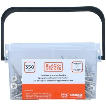 Screw kit Black & Decker Pozidriv Wood 350 Pieces 2