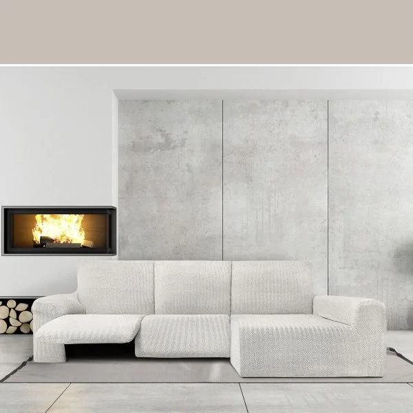 Right long arm chaise longue cover Eysa JAZ White 180 x 120 x 360 cm