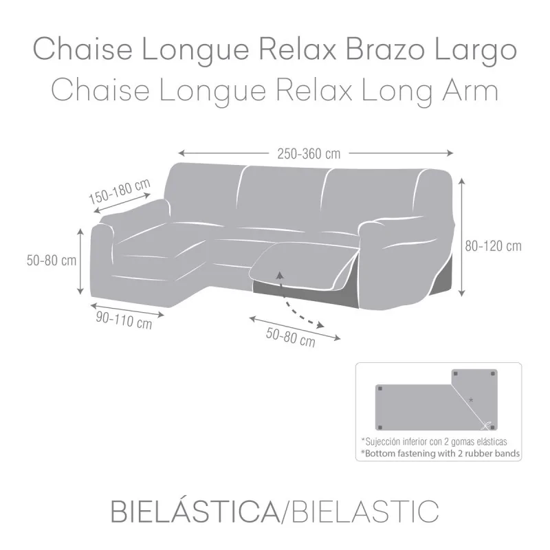 Left long arm chaise longue cover Eysa JAZ Dark...