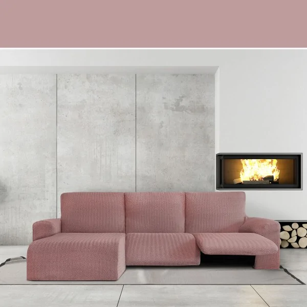 Right short arm chaise longue cover Eysa JAZ Pink 120 x 120 x 360 cm