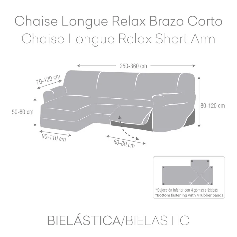 Right short arm chaise longue cover Eysa JAZ...