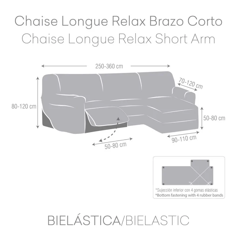 Right short arm chaise longue cover Eysa JAZ...