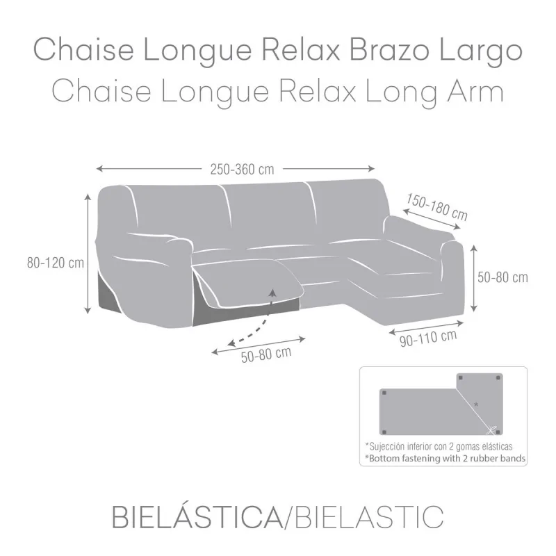 Right long arm chaise longue cover Eysa JAZ...