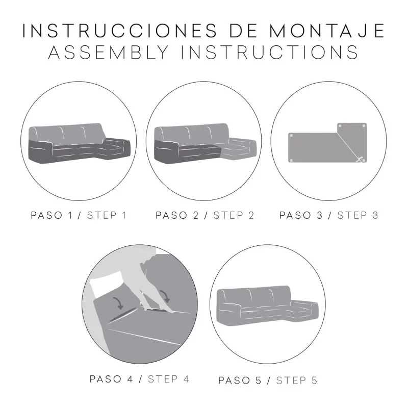 Right short arm chaise longue cover Eysa BRONX...