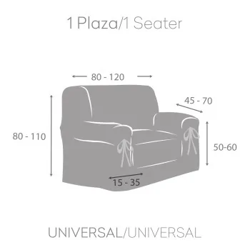 Sofa Cover Eysa VALERIA Grey 100 x 110 x 120 cm 2
