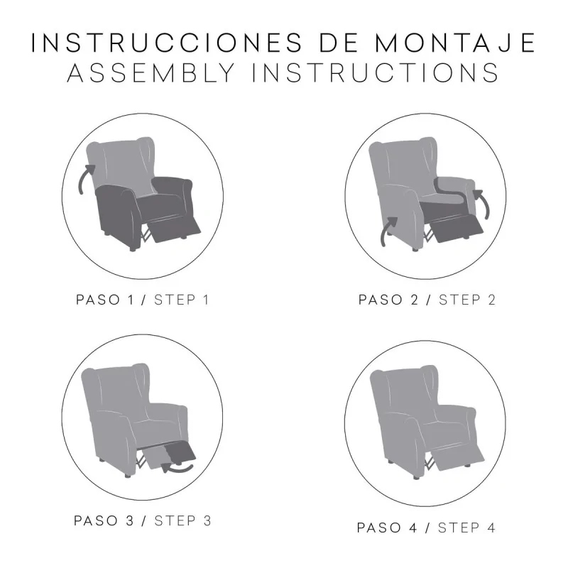 Armchair slipcovers Eysa BRONX Pink 90 x 100 x...