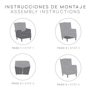 Armchair slipcovers Eysa TROYA Brown 80 x 100 x 90 cm 2