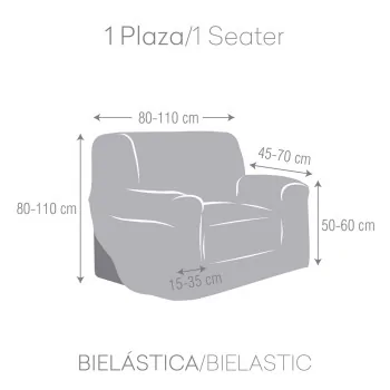 Armchair slipcovers Eysa BRONX Blue 70 x 110 x 110 cm 2