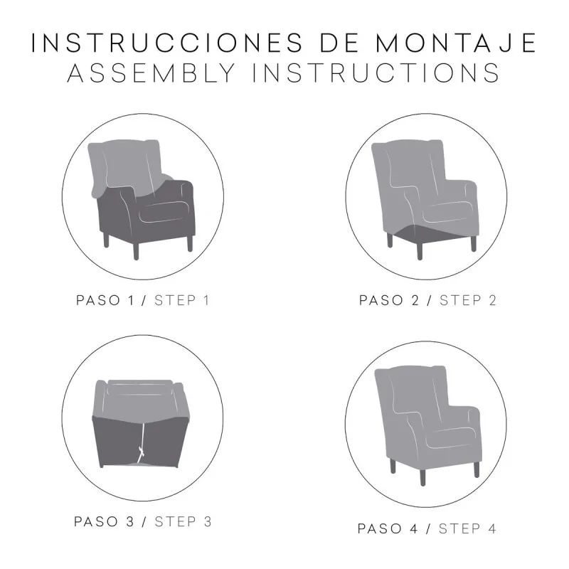 Armchair slipcovers Eysa TROYA Blue 80 x 100 x...